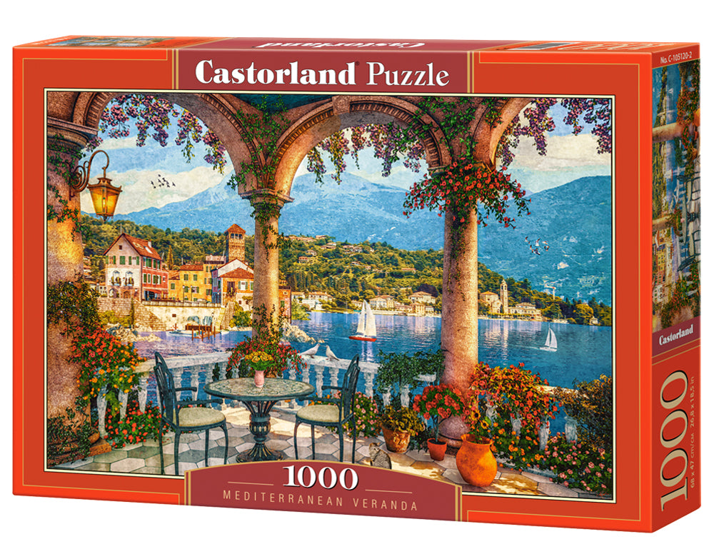 Castorland Puzzle 1000 Pezzi – Veranda Mediterranea, Paesaggio Estivo, Alta Qualità, Made In EU
