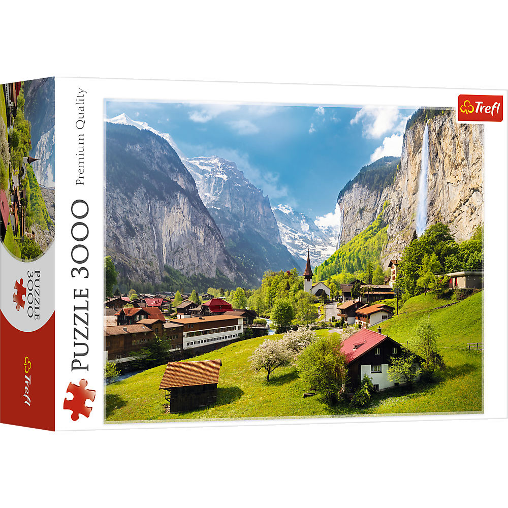 3000 Piece Jigsaw Puzzles, Lauterbrunnen, Switzerland, Alps, Mountains  landscape, Adult Puzzle, Trefl 33076