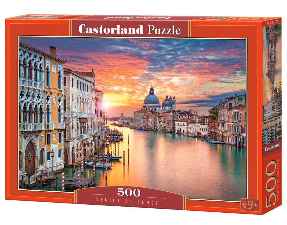 500 Piece Jigsaw Puzzle, Venice at Sunset, Italy, European puzzle, Italy puzzle, Adult Puzzles, Castorland B-52479
