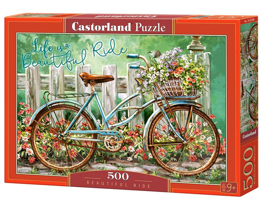 500 Piece Jigsaw Puzzle, Beautiful Ride, Bicycle, Art Puzzle, Adult Puzzles, Castorland B-52998