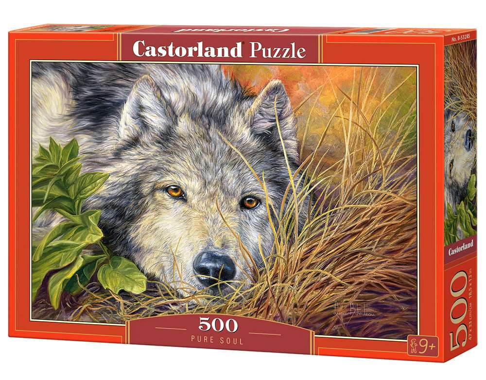 500 Piece Jigsaw Puzzle, Pure Soul, Animal puzzle, Wolf, Nature puzzle, Adult Puzzles, Castorland B-53285