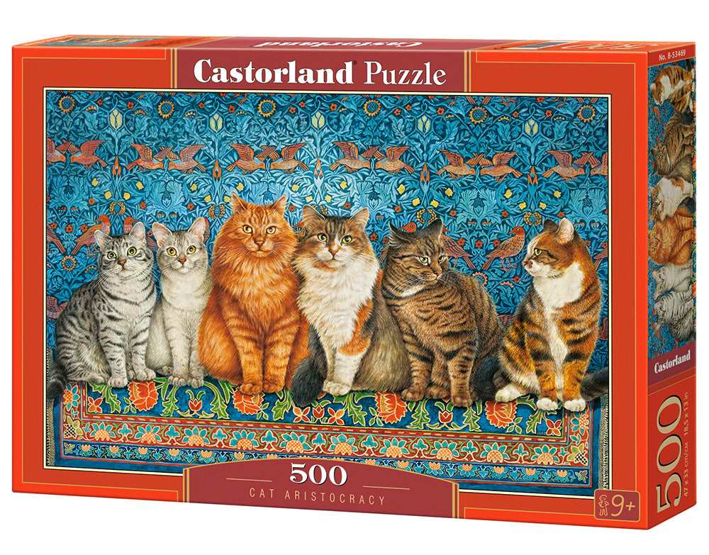 500 Piece Jigsaw Puzzle, Cat Aristocracy, Animal puzzle, Fluffy Team, Pet Puzzles, Cat Puzzles, Adult Puzzles, Castorland B-53469