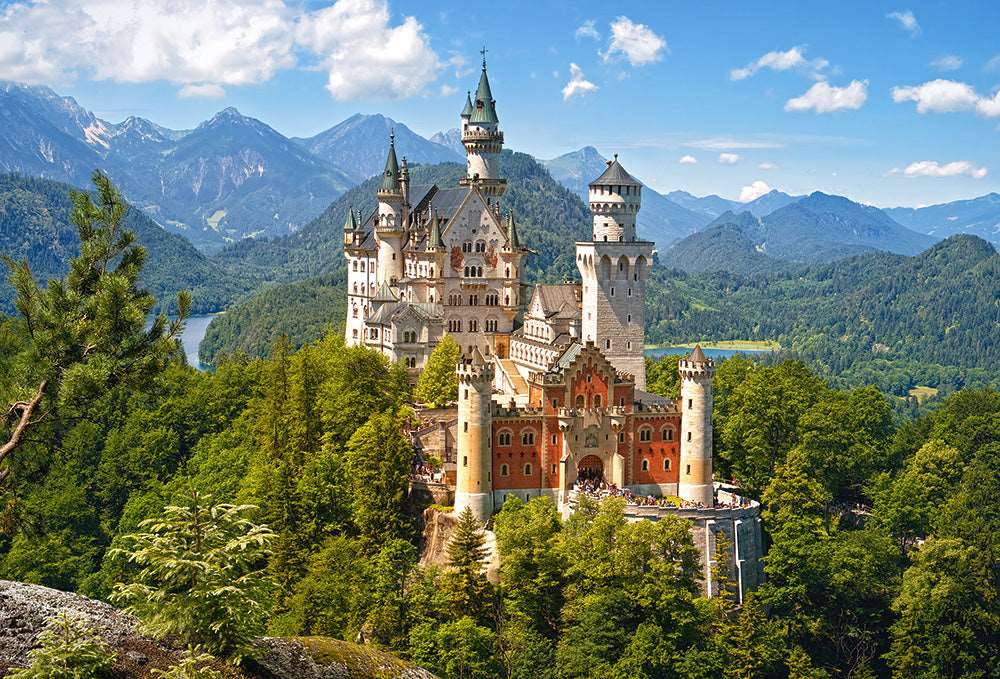500 Piece Jigsaw Puzzle, View of the Neuschwanstein Castle, Bavarian Alps, Germany, Castle puzzle, Adult Puzzles, Castorland B-53544