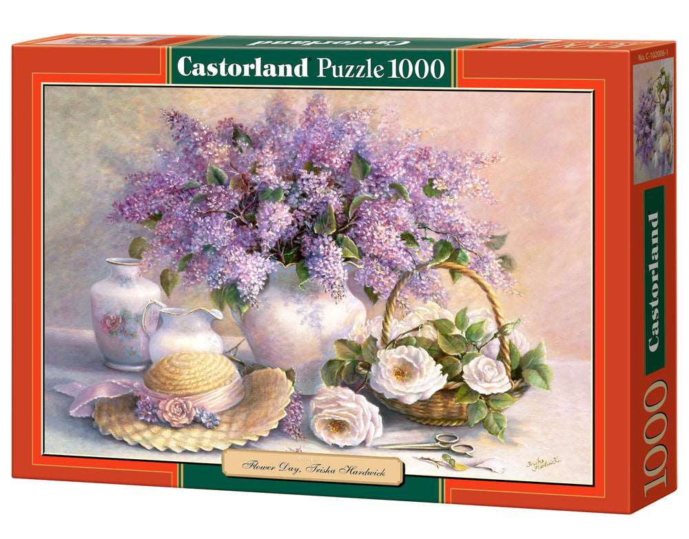 1000 Piece Jigsaw Puzzle, Flower Day by Trisha Hardwick, Plant and Flower puzzle, Painting Puzzle, Still Nature ART, Adult puzzle, Castorland