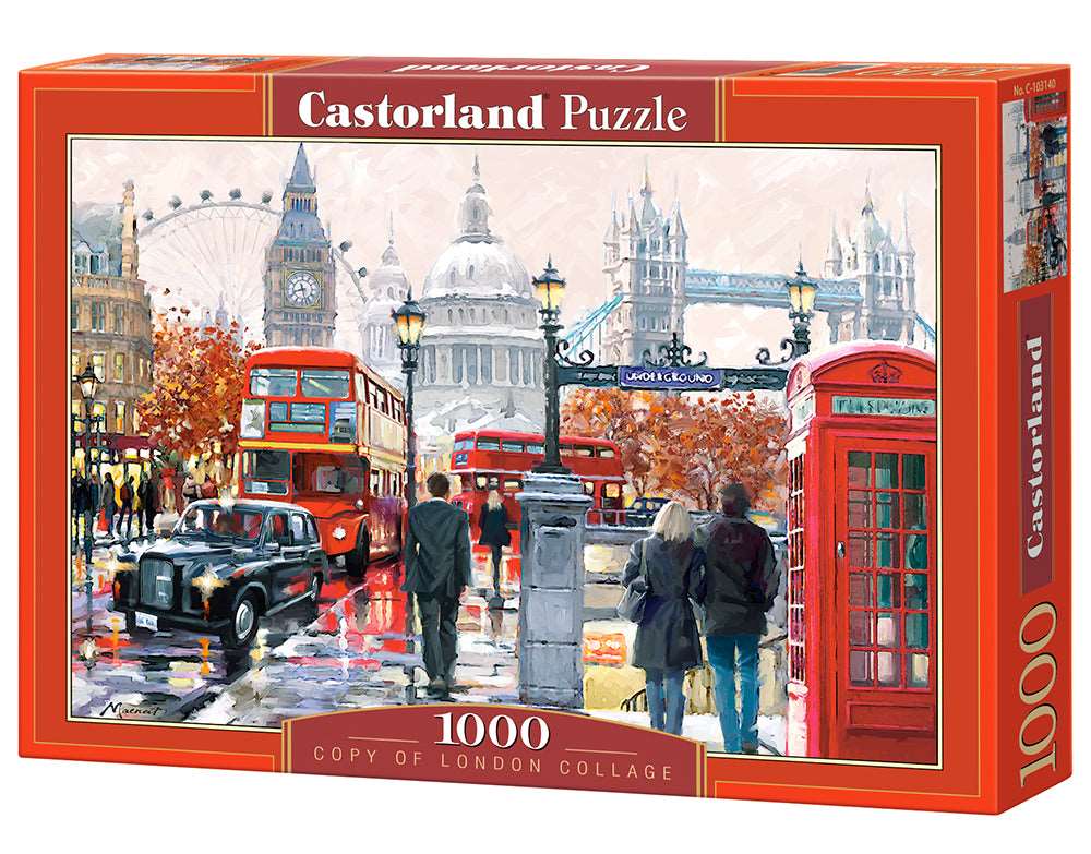 1000 Piece Jigsaw Puzzle, London Collage, Colorful Puzzle of the UK, London puzzle, European Puzzle, Adult Puzzle, Castorland C-103140-2