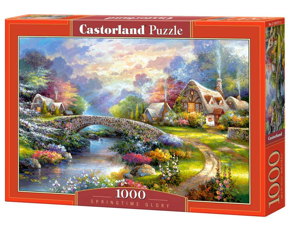 1000 Piece Jigsaw Puzzle, Springtime Glory, Charming Nook, Pond, Countryside, Adult Puzzle, Castorland C-103171-2