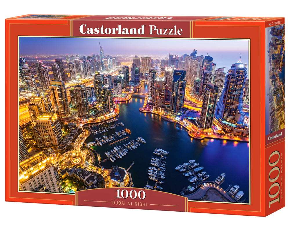 1000 Piece Jigsaw Puzzle, Dubai at Night, City Lights Puzzle, Emirates, Adult Puzzle, Castorland C-103256-2