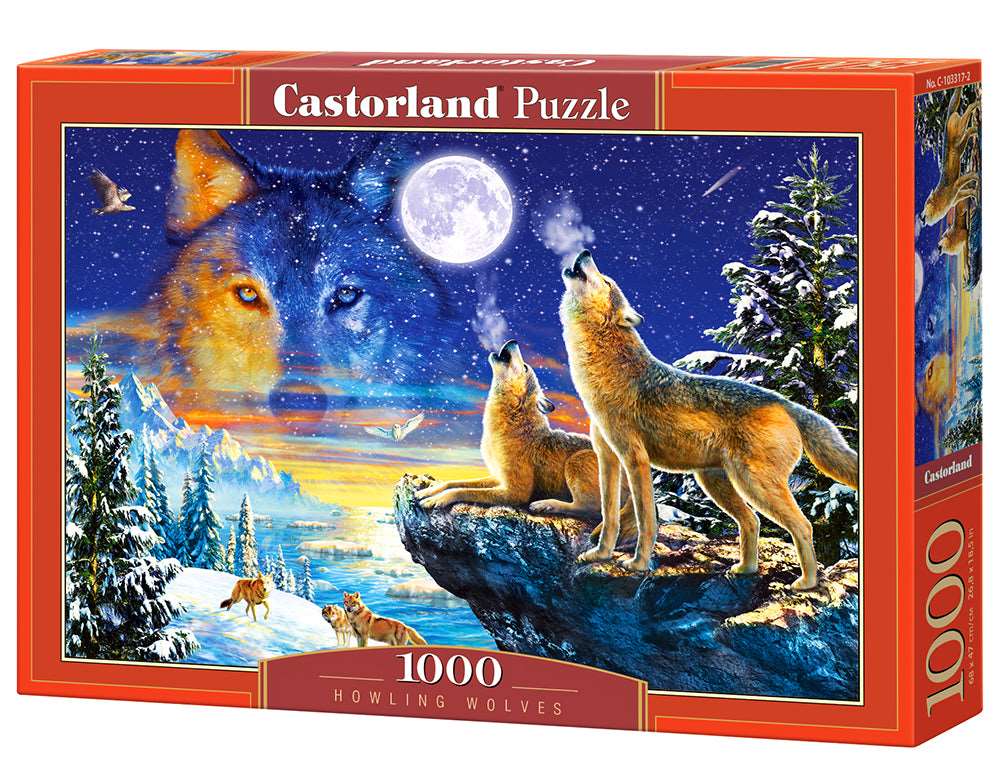 1000 Piece Jigsaw Puzzle, Howling Wolves, Adult Puzzle, Castorland C-103317-2