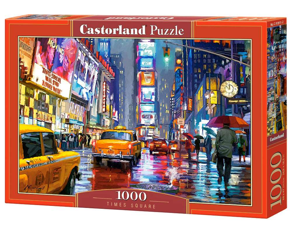 1000 Piece Jigsaw Puzzle, Times Square, NY, New York, New York City Art, USA, yellow cab, Adult Puzzle, Castorland C-103911-2