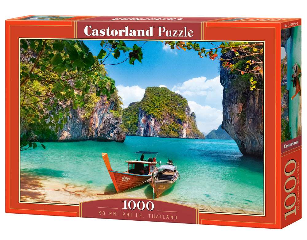 1000 Piece Jigsaw Puzzle, Ko Phi Phi Le, Thailand, Asia, Holiday puzzle, touristic place, beach, ocean puzzle, Adult Puzzle, Castorland C-104154-2