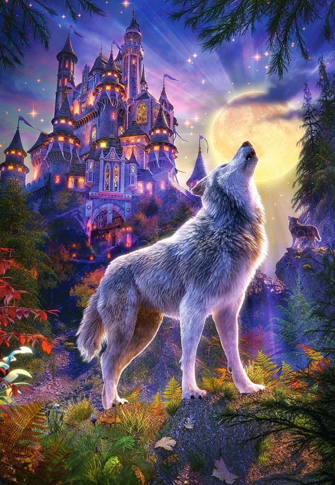 1000 Piece Jigsaw Puzzle, Wolf Castle, Fantasy Puzzle, Castle at night, Adult Puzzle, Castorland C-104178-2