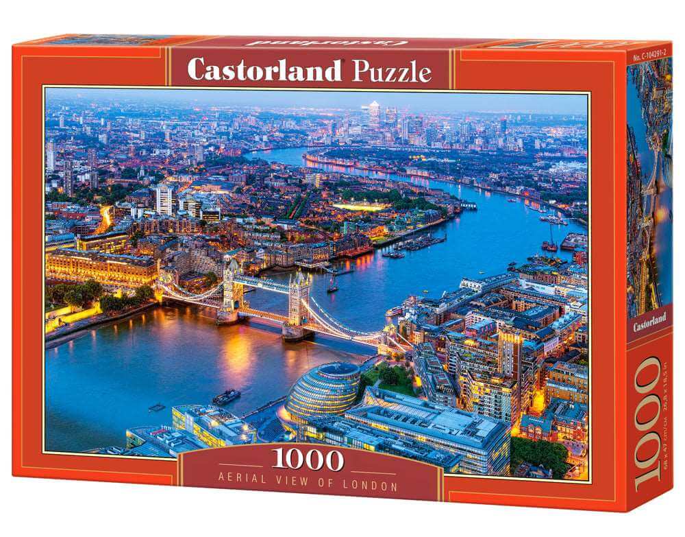 1000 Piece Jigsaw Puzzle, Aerial View of London, England Puzzle, Big Ben and River Thames Puzzle, Adult Puzzle, Castorland C-104291-2
