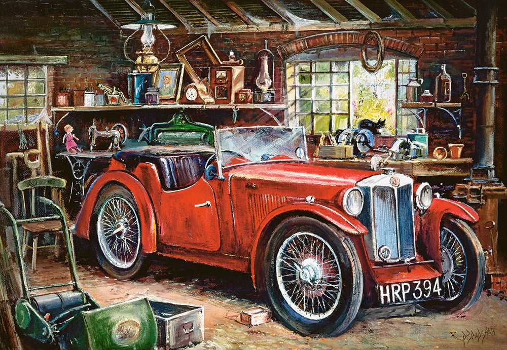 1000 Piece Jigsaw Puzzle, Vintage Garage, automobile, Classic car, Adult Puzzle, Castorland C-104574-2