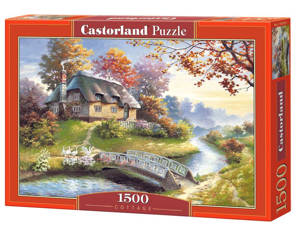 1500 Piece Jigsaw Puzzle, Cottage, Charming Nook, Pond, Countryside, Adult Puzzles,  Castorland C-150359-2