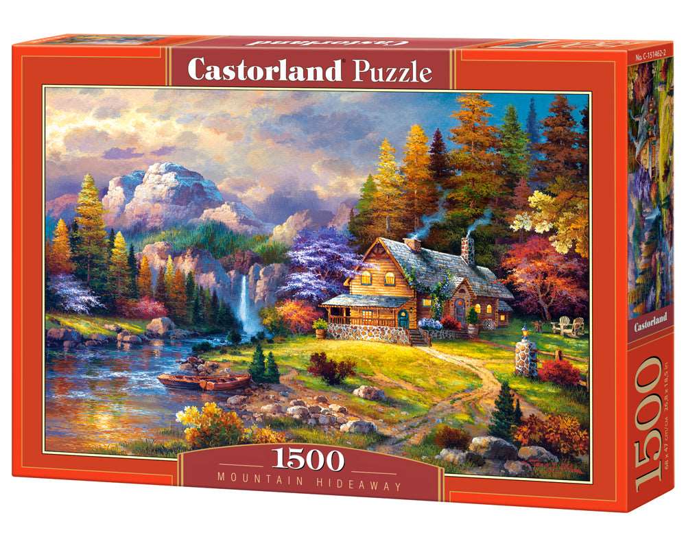 1500 Piece Jigsaw Puzzle, Mountain Hideaway, Charming Nook, Pond, Countryside, Adult Puzzles, Castorland C-151462-2