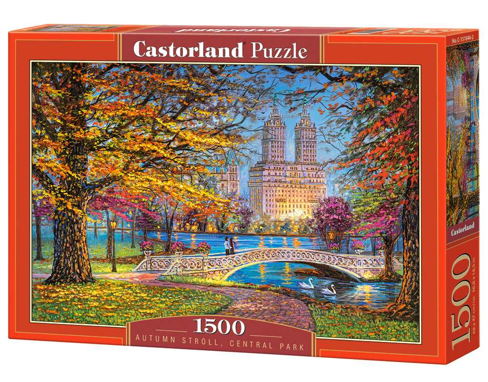 1500 Piece Jigsaw Puzzle, Autumn Stroll, Central Park, NY, New York puzzle, Cityscape, Adult Puzzles, Castorland C-151844-2
