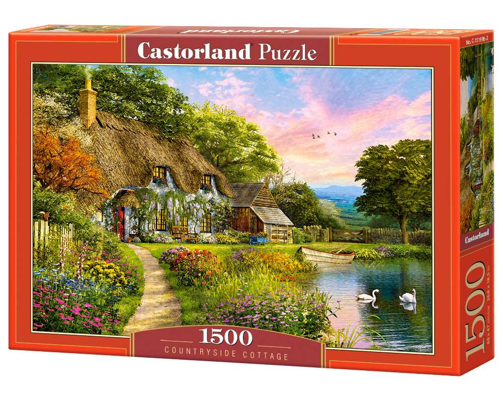 1500 Piece Jigsaw Puzzle, Countryside Cottage, Idyllic puzzle, nostalgic view, Castorland C-151998-2
