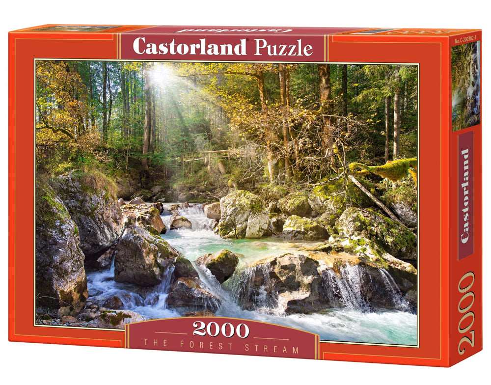 2000 Piece Jigsaw Puzzle, The forest stream, Mountain stream, Nature, Adult Puzzles, Castorland C-200382-2