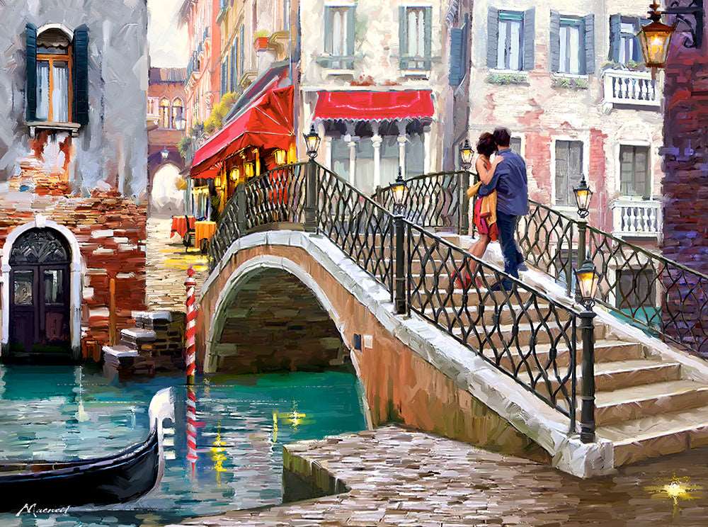 2000 Piece Jigsaw Puzzle, Venice Bridge, Venetian canals, Venice Italy Puzzle, Gondola Puzzle, Adult Puzzles, Castorland C-200559-2