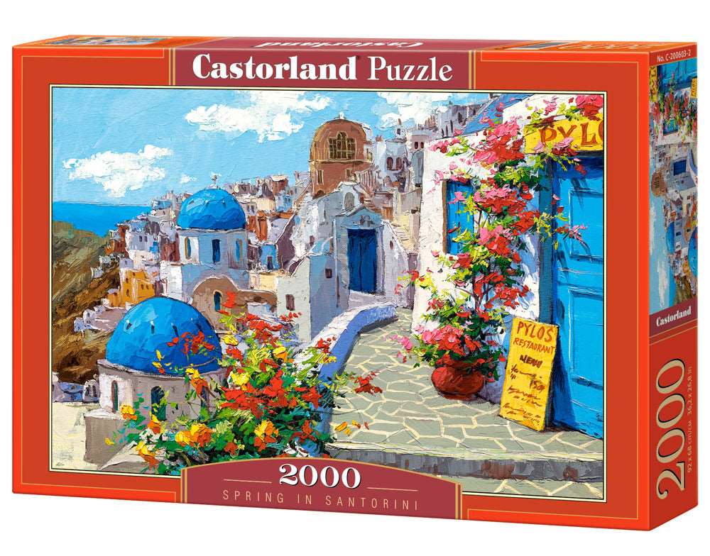 2000 Piece Jigsaw Puzzle, Spring in Santorini, Greece, Adult Puzzles, Castorland C-200603-2