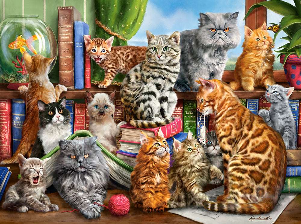 2000 Piece Jigsaw Puzzle, House of Cats, Happy Cats, Pets, Animals, Cats and Kittens, Adult Puzzles, Castorland C-200726-2
