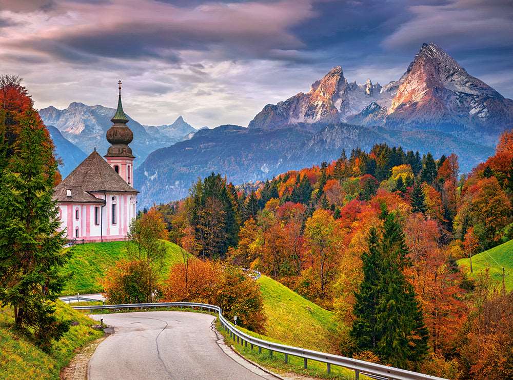 2000 Piece Jigsaw Puzzle, Autumn in Bavarian Alps, Germany, Idyllic Landscape, Tyrolean Alps, Adult Puzzles, Castorland C-200795-2