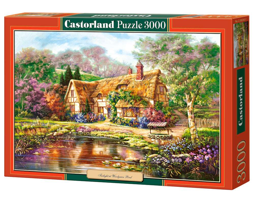 3000 Piece Jigsaw Puzzle, Twilight at Woodgreen Pond, Charming Nook, Pond, Countryside, Adult Puzzles, Castorland C-300365-2