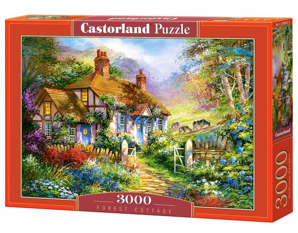 3000 Piece Jigsaw Puzzle, Forest Cottage, Charming Nook, Pond, Countryside, Adult Puzzles, Castorland C-300402-2