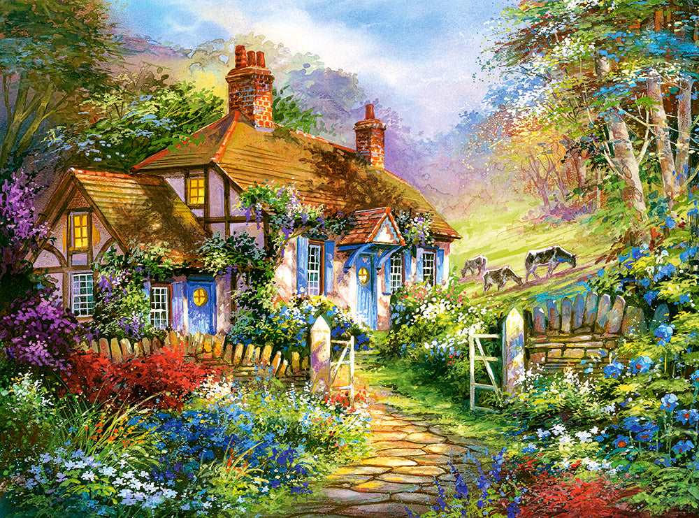 3000 Piece Jigsaw Puzzle, Forest Cottage, Charming Nook, Pond, Countryside, Adult Puzzles, Castorland C-300402-2